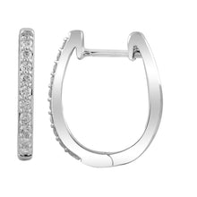 Load image into Gallery viewer, Huggie Earrings with 0.25ct Diamonds in 9K White Gold