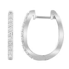 Load image into Gallery viewer, Huggie Earrings with 0.33ct Diamonds in 9K White Gold