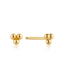 Load image into Gallery viewer, Ania Haie Modern Triple Ball Stud Earrings - Gold