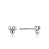 Ania Haie Modern Triple Ball Stud Earrings - Silver