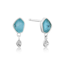 Load image into Gallery viewer, Ania Haie Turquoise Drop Stud Earrings - Silver