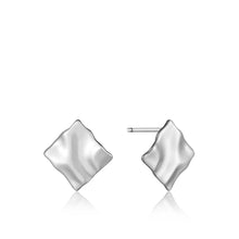 Load image into Gallery viewer, Ania Haie Crush Mini Square Stud Earrings - Silver