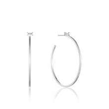 Load image into Gallery viewer, Ania Haie Glow Hoop Earrings - Silver