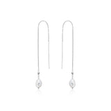 Ania Haie Pearl Threader Earrings Silver