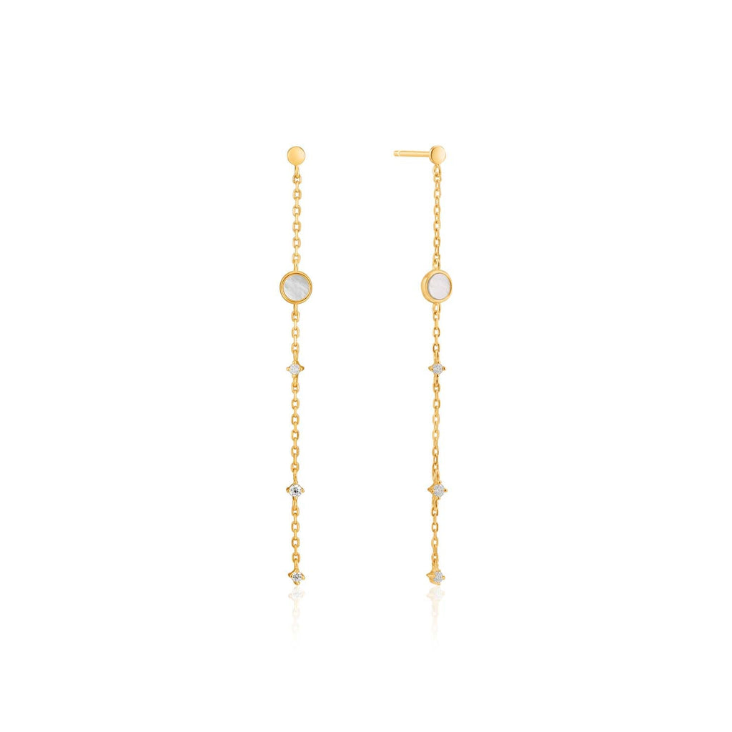 Ania Haie Mother Of Pearl Drop Earrings - Gold