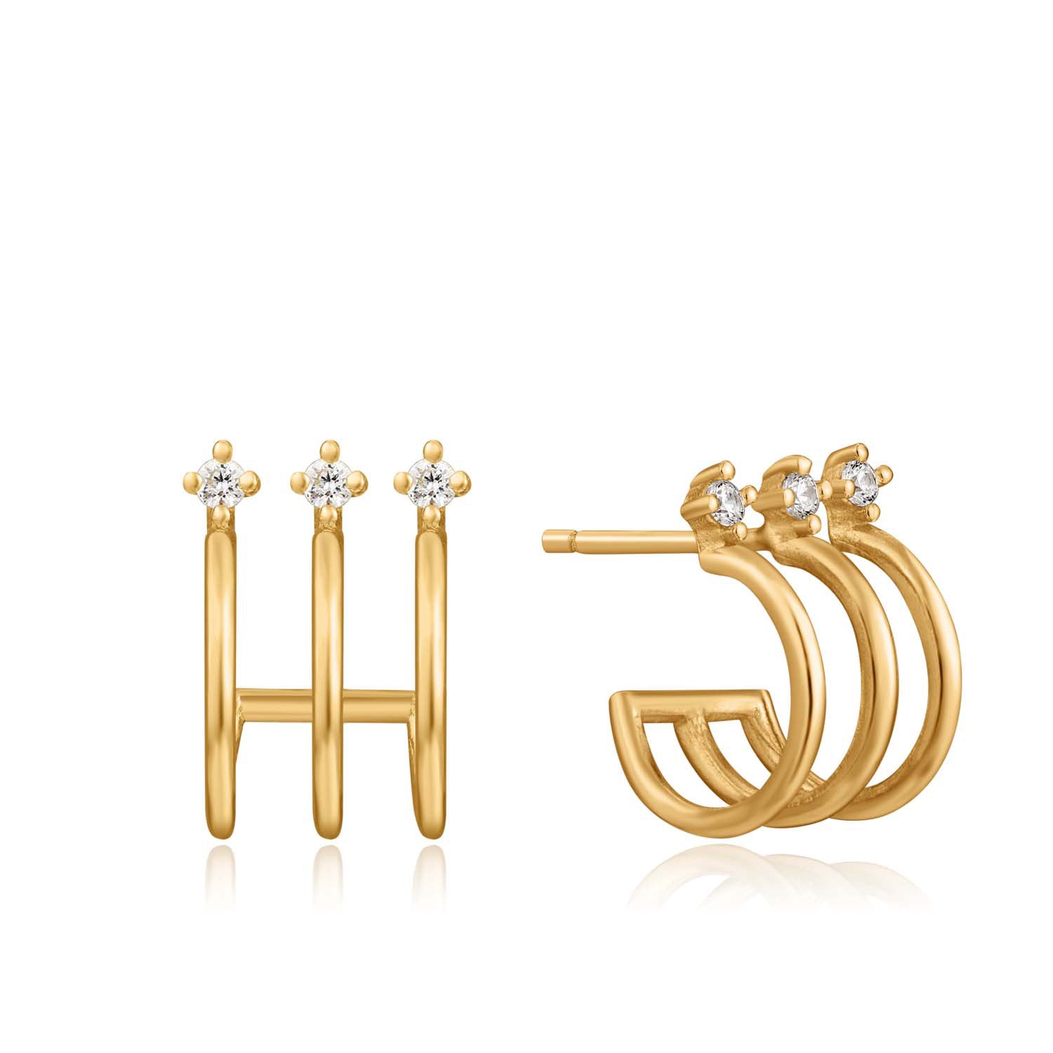 Ania Haie Silver Luxe Double Curve Earrings