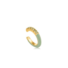 Load image into Gallery viewer, Ania Haie Sage Enamel Gold Ear Cuff