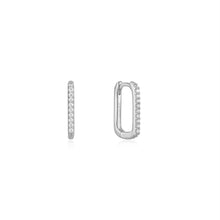 Load image into Gallery viewer, Silver Glam Oval Hoop Earrings