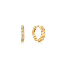 Load image into Gallery viewer, Gold Glam Huggie Hoop Earrings