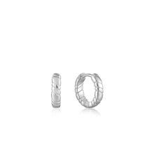 Load image into Gallery viewer, Ania Haie Silver Smooth Twist Huggie Hoop Earrings