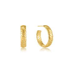 Load image into Gallery viewer, Ania Haie Gold Smooth Twist Hoop Stud Earrings