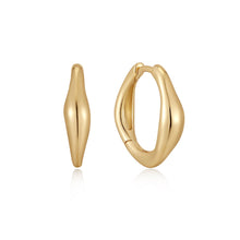 Load image into Gallery viewer, Ania Haie Gold Wave Huggie Hoop Earrings