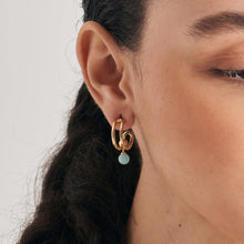 Load image into Gallery viewer, Ania Haie Gold Orb Amazonite Stud Mini Hoop Earrings