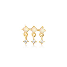 Load image into Gallery viewer, Gold Kyoto Opal Drop Sparkle Barbell Single Earring