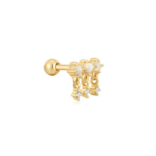 Load image into Gallery viewer, Gold Kyoto Opal Drop Sparkle Barbell Single Earring