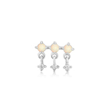 Load image into Gallery viewer, Silver Kyoto Opal Drop Sparkle Barbell Single Earring