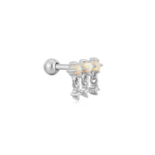 Load image into Gallery viewer, Silver Kyoto Opal Drop Sparkle Barbell Single Earring