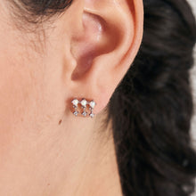 Load image into Gallery viewer, Silver Kyoto Opal Drop Sparkle Barbell Single Earring