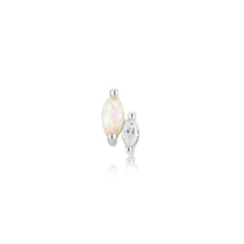 Load image into Gallery viewer, Silver Kyoto Opal and Sparkle Marquise Barbell Single Earring