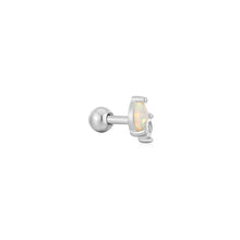 Load image into Gallery viewer, Silver Kyoto Opal and Sparkle Marquise Barbell Single Earring