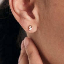 Load image into Gallery viewer, Silver Kyoto Opal and Sparkle Marquise Barbell Single Earring