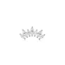 Load image into Gallery viewer, Silver Sparkle Marquise Climber Barbell Single Earring