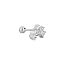 Load image into Gallery viewer, Silver Sparkle Marquise Climber Barbell Single Earring