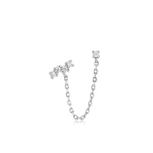 Load image into Gallery viewer, Silver Celestial Drop Chain Barbell Single Earring