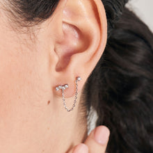 Load image into Gallery viewer, Silver Celestial Drop Chain Barbell Single Earring