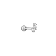 Load image into Gallery viewer, Silver Sparkle Galaxy Barbell Single Earring