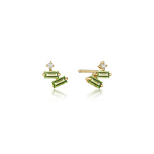 Load image into Gallery viewer, Ania Haie 14kt Gold Tourmaline and White Sapphire Stud Earrings