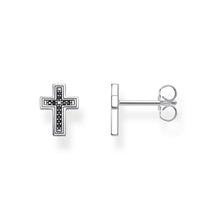 Load image into Gallery viewer, Thomas Sabo Ear Studs Cross Black