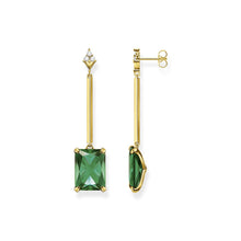 Load image into Gallery viewer, Thomas Sabo Earring Green Stone Gold