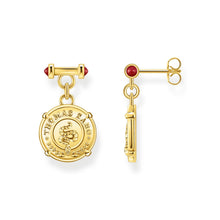 Load image into Gallery viewer, THOMAS SABO Snake Coin Gold Earrings