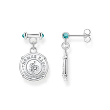 Load image into Gallery viewer, THOMAS SABO Silver And Turquoise Snake Coin Earrings