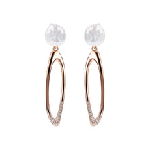 Load image into Gallery viewer, Bronzallure Hoop Earrings with Coin Pearls