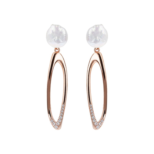 Bronzallure Hoop Earrings with Coin Pearls