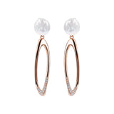 Bronzallure Hoop Earrings with Coin Pearls