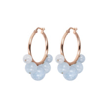 Load image into Gallery viewer, Bronzallure Natural Stone Beaded Hoop Earrings