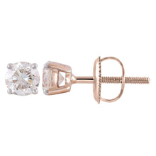 Load image into Gallery viewer, Stud Earrings with 0.75ct Diamonds in 9K Rose Gold