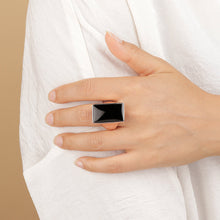 Load image into Gallery viewer, Bronzallure Rectangular Stone Adjustable Ring