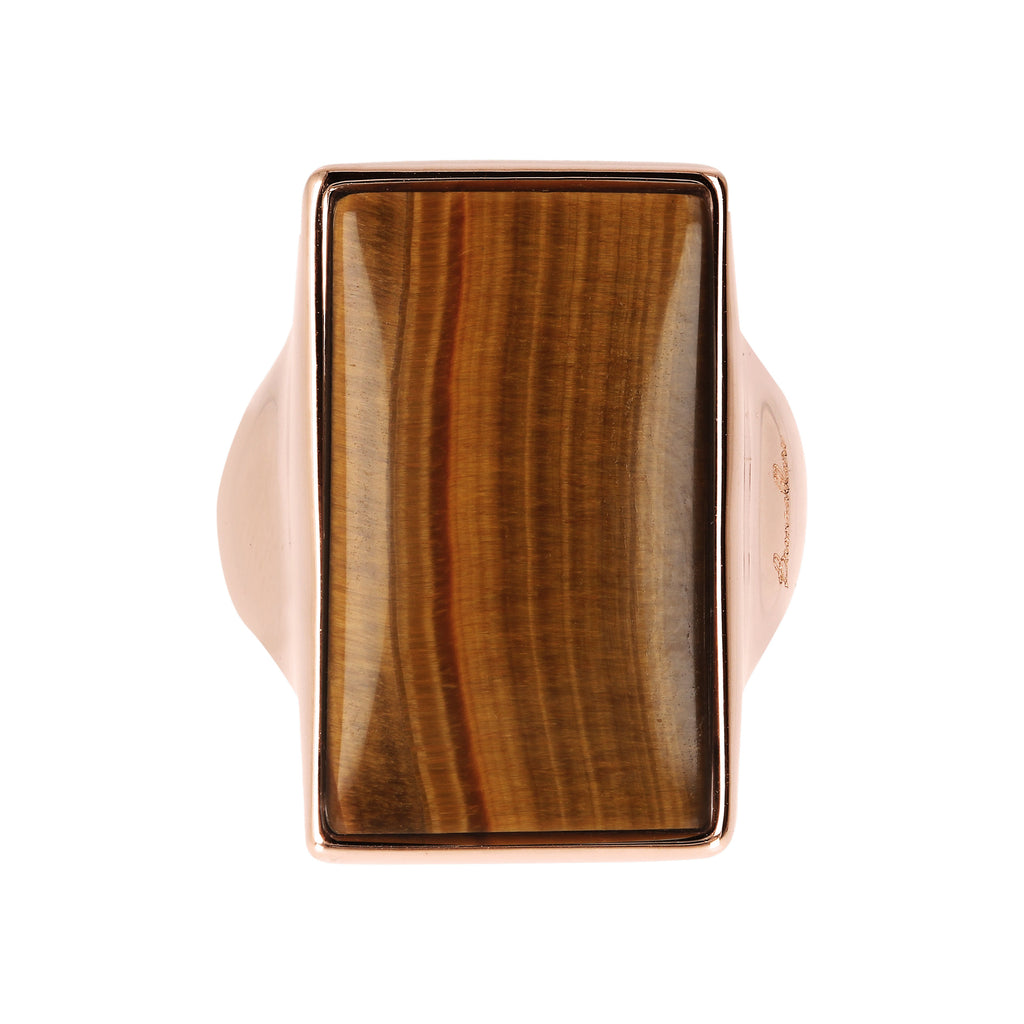 Bronzallure Rectangular Stone Adjustable Ring