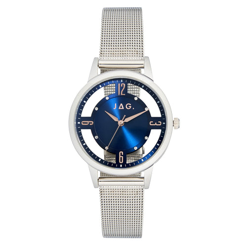 Jag Como Silver Stainless Steel Mesh 36mm Watch