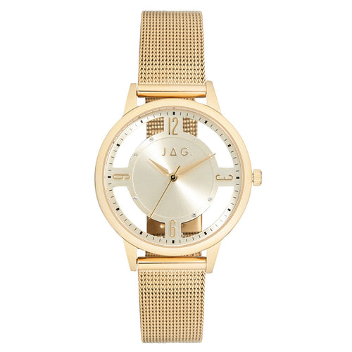 Jag Como Gold Stainless Steel Mesh 36mm Watch