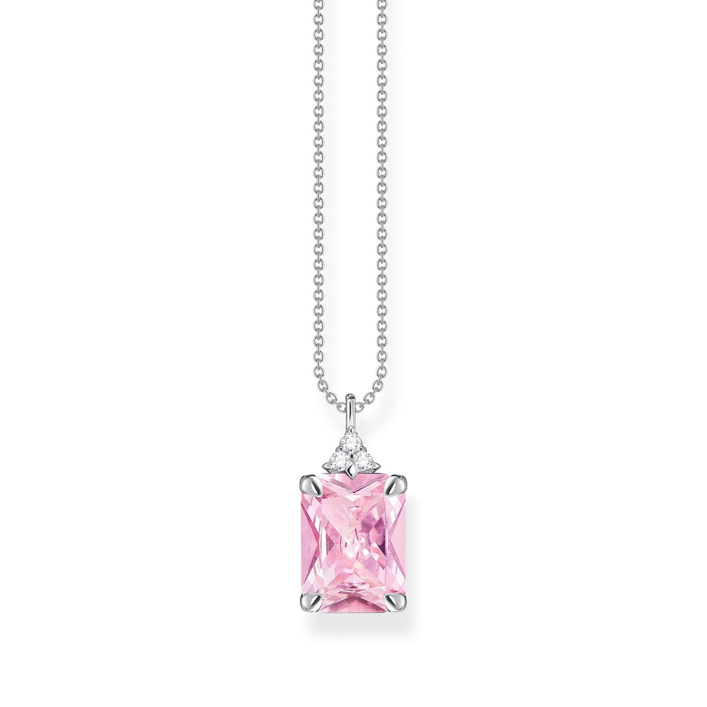 THOMAS SABO Heritage Pink Stone Silver Necklace