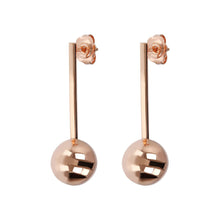 Load image into Gallery viewer, Bronzallure Long Earrings Ball Golden Ros&egrave;