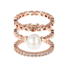 Load image into Gallery viewer, Bronzallure Pearl And Cubic Zirconia Set Of Rings