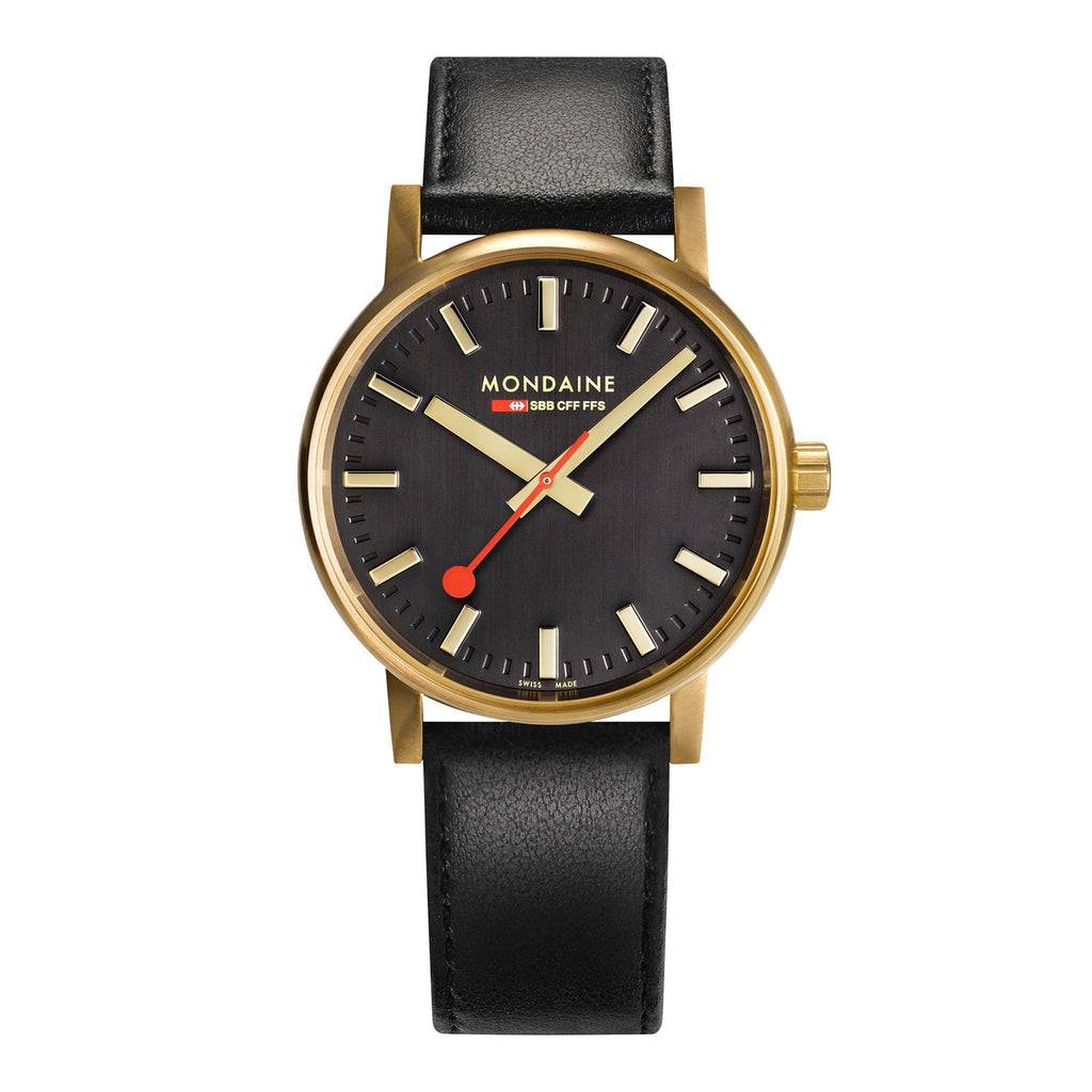 Mondaine Official evo2 40mm Golden Stainless Steel watch front