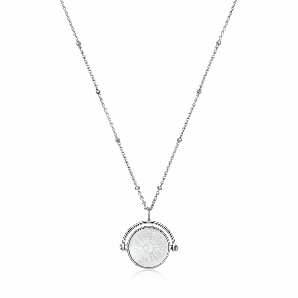 Sunbeam Emblem Silver Necklace