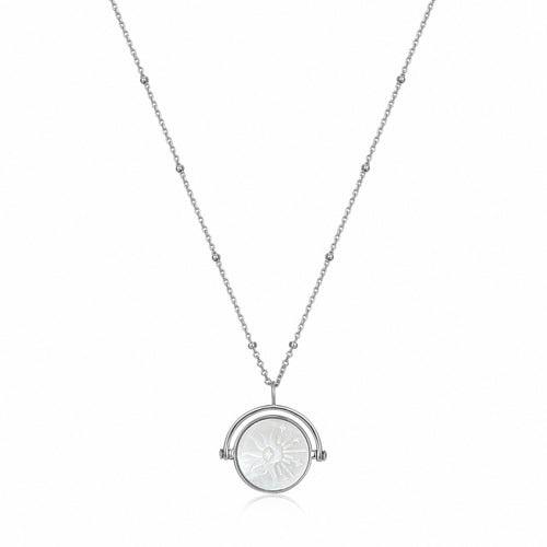 Sunbeam Emblem Silver Necklace